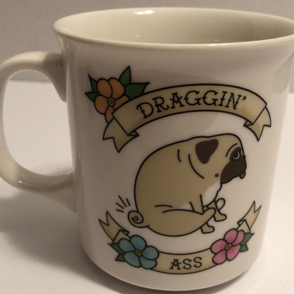 Muggin Out Fred Dragging Ass Pug Coffee Mug - Picture 1 of 5